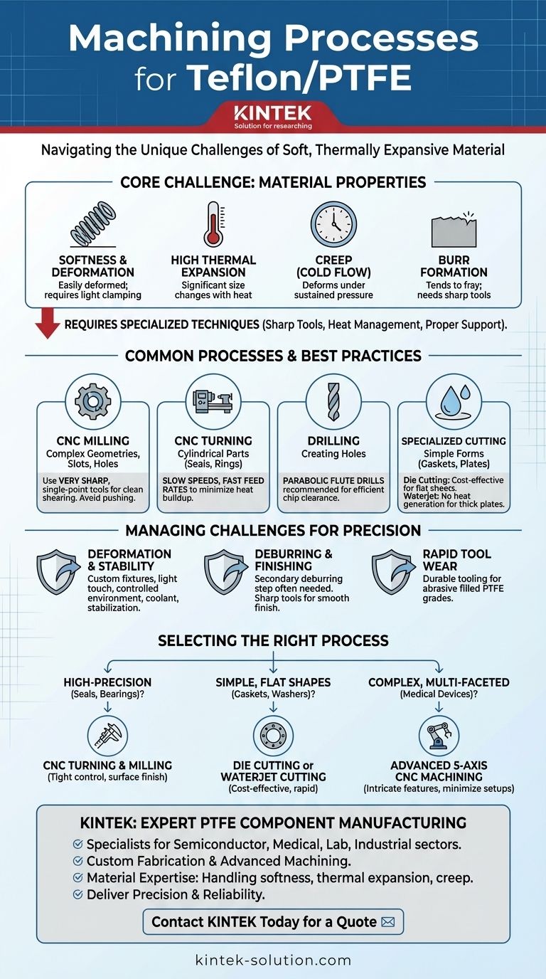 테플론/PTFE에 적합한 가공 공정은 무엇입니까? 연질 재료 정밀 가공 마스터하기 시각적 가이드