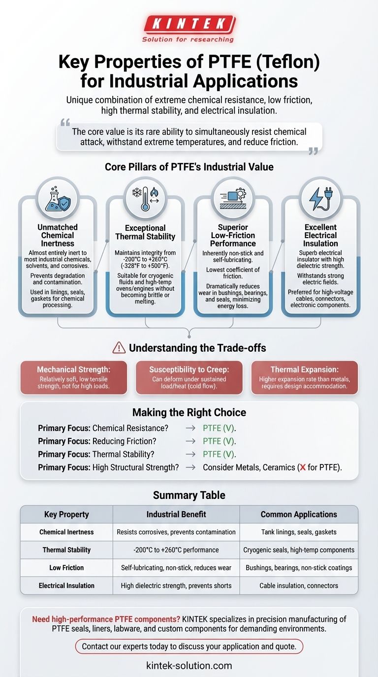 ما هي الخصائص الرئيسية لمادة التفلون (PTFE) التي تجعلها مناسبة للتطبيقات الصناعية؟ دليل مرئي