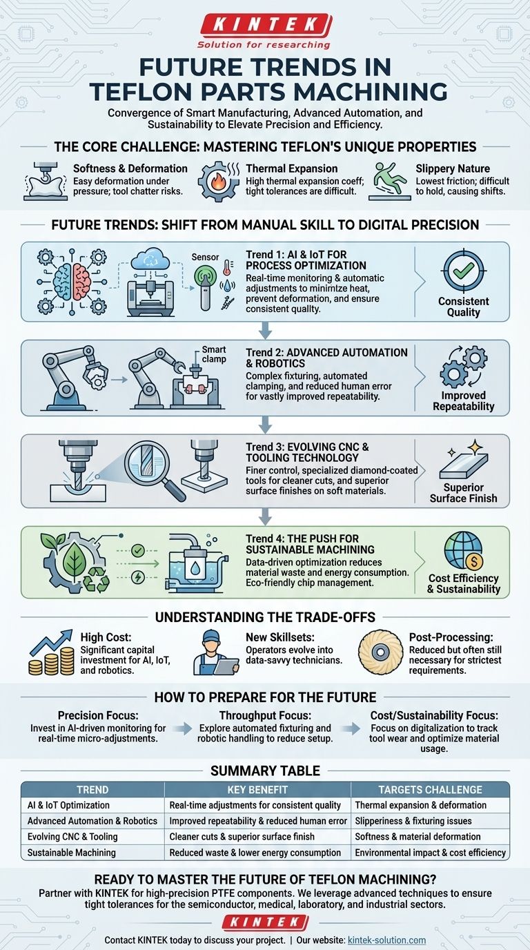 테프론 부품 가공의 미래 동향은 무엇으로 예상됩니까? AI, 자동화 및 지속 가능성 시각적 가이드