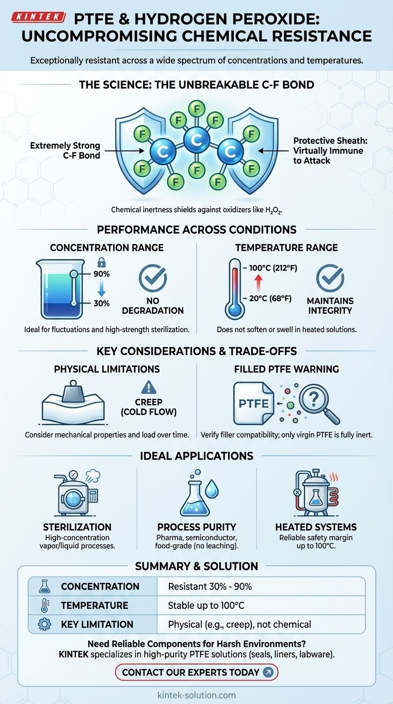 과산화수소에 대한 PTFE의 반응은 어떻습니까? 까다로운 응용 분야를 위한 탁월한 내화학성 확인 시각적 가이드