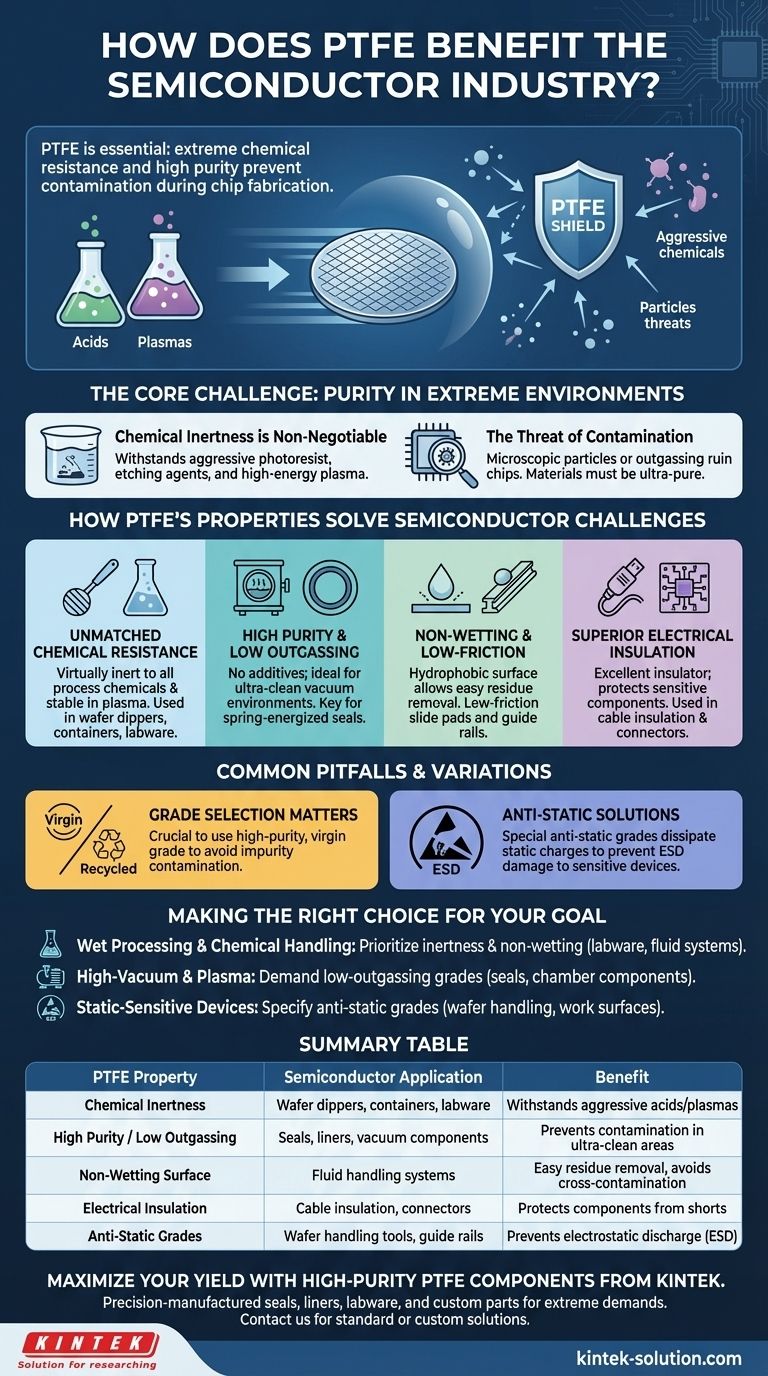 In che modo il PTFE avvantaggia l'industria dei semiconduttori? Essenziale per la fabbricazione di chip ad alta purezza Guida Visiva
