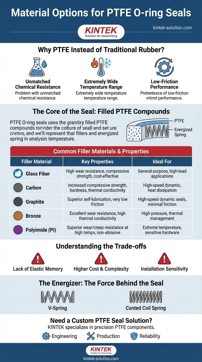 PTFE O-링 씰의 재료 옵션은 무엇입니까? 고성능 충전 PTFE 컴파운드 가이드 시각적 가이드