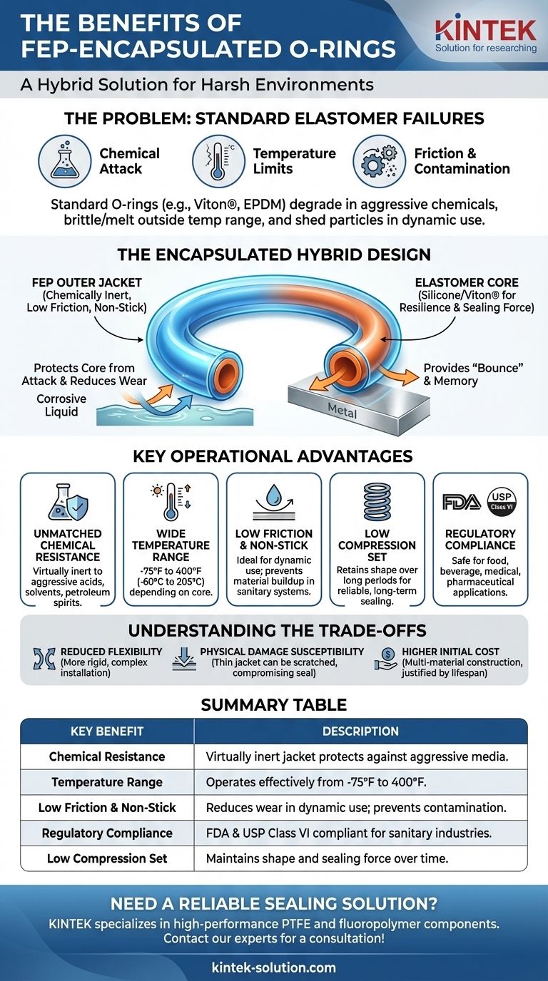 FEP 캡슐화 O-링의 이점은 무엇입니까? 가혹한 화학 및 고온 환경을 위한 탁월한 밀봉 시각적 가이드