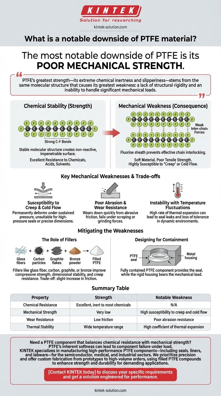 聚四氟乙烯（PTFE）材料一个显著的缺点是什么？耐化学性的关键权衡 图解指南