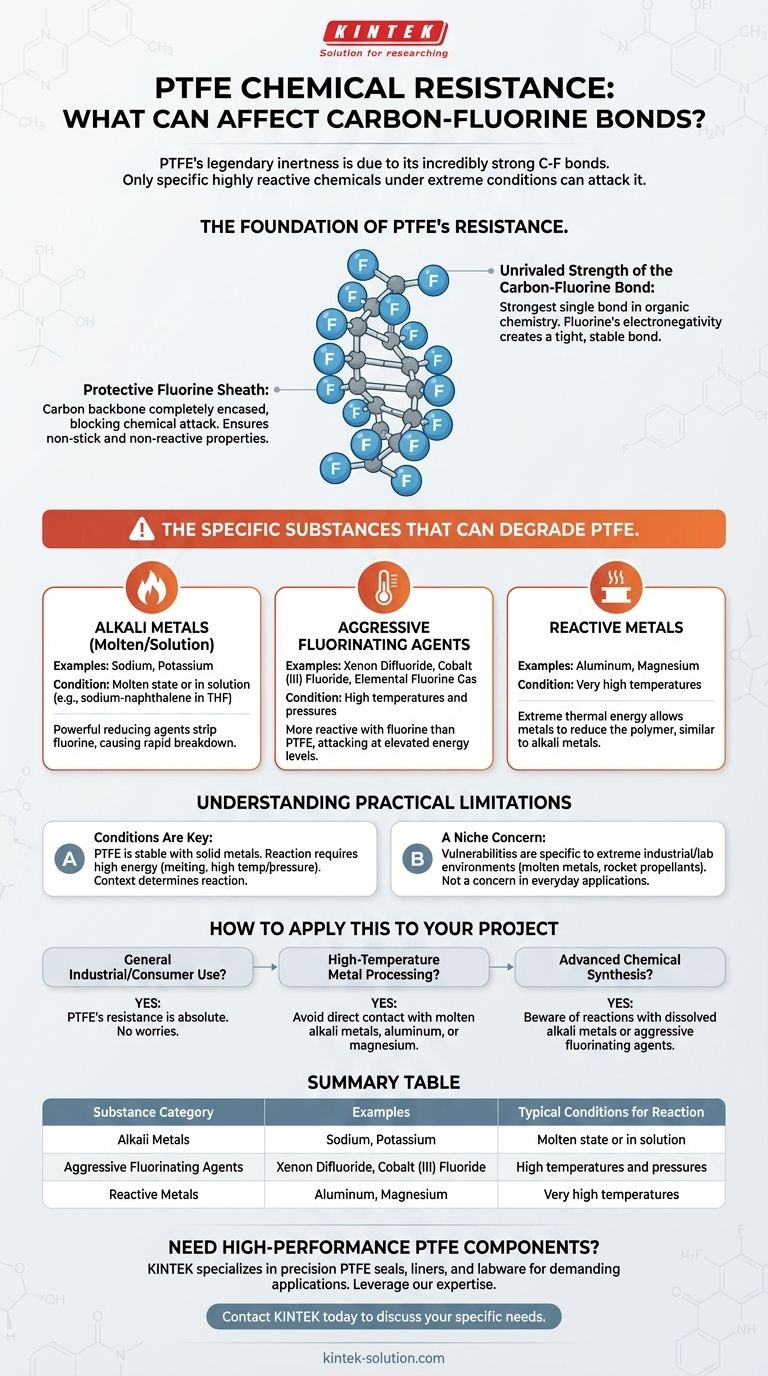 PTFE의 탄소-불소 결합에 영향을 미칠 수 있는 물질은 무엇인가요? PTFE를 위협하는 희귀 화학물질 시각적 가이드