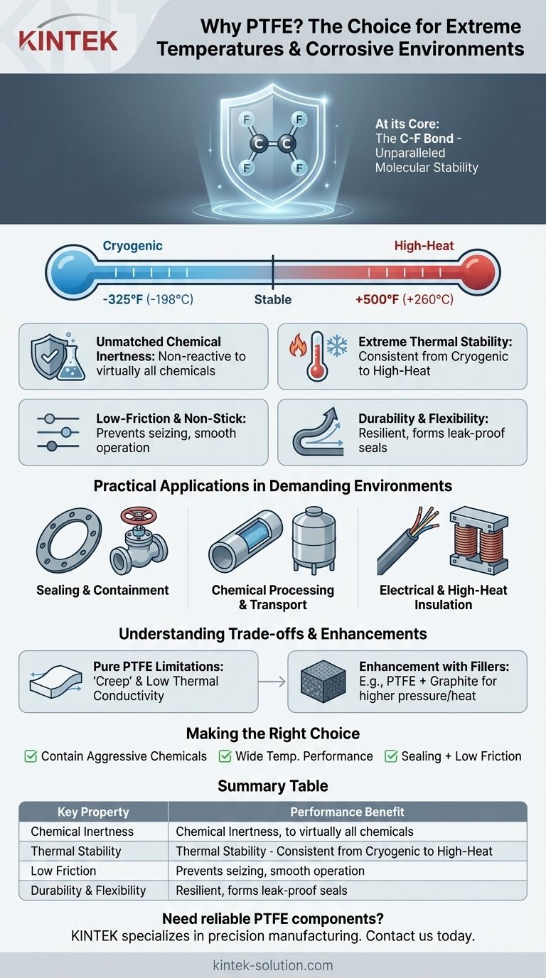 PTFE는 왜 극한 온도나 부식성 환경에 자주 선택될까요? 탁월한 내화학성 및 내열성 시각적 가이드