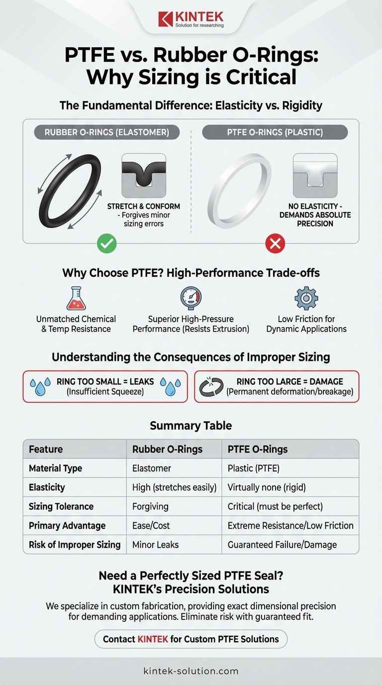 PTFE O-링의 정확한 크기 조정이 고무 O-링보다 더 중요한 이유는 무엇입니까? 정밀도는 협상 불가입니다 시각적 가이드