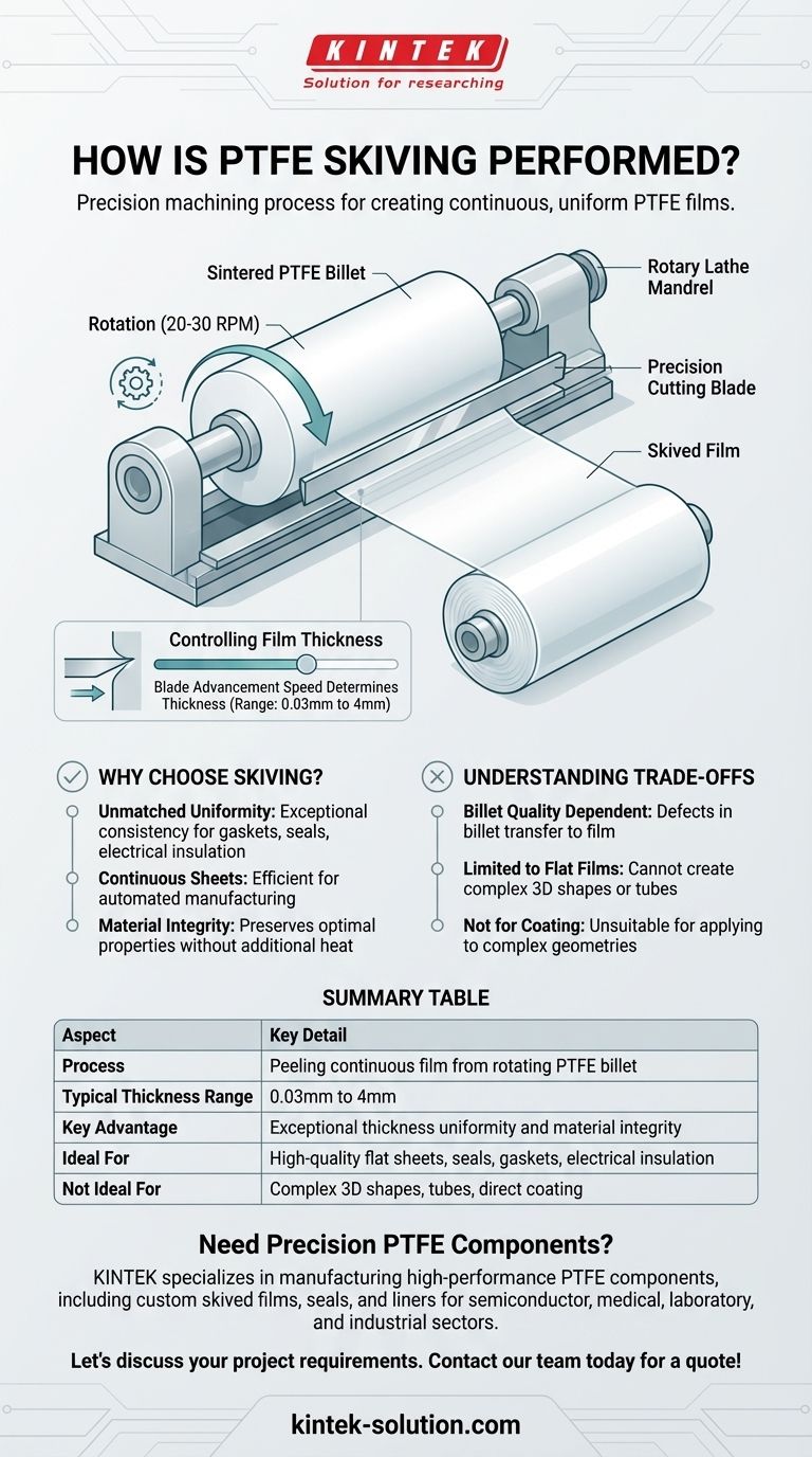 PTFE 스키빙은 어떻게 수행됩니까? 정밀 PTFE 필름 제조 가이드 시각적 가이드
