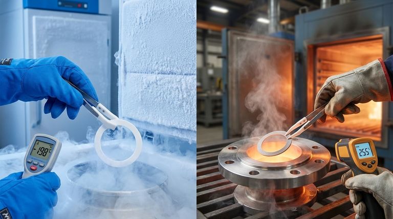 PTFE 개스킷은 어떤 온도 범위를 견딜 수 있습니까? 극저온 -200°C에서 고온 260°C까지