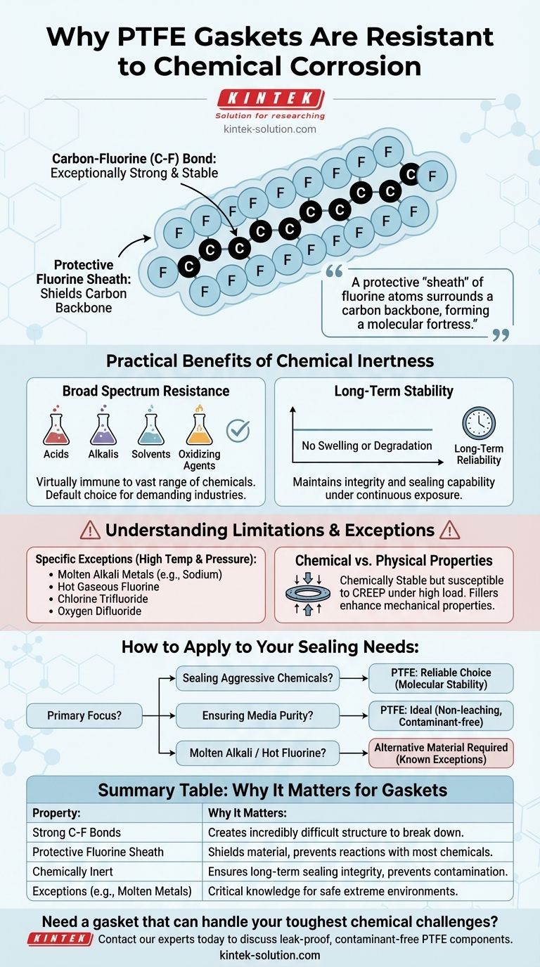 PTFE 개스킷이 화학적 부식에 강한 이유는 무엇인가요? 분자 요새의 원리 설명 시각적 가이드