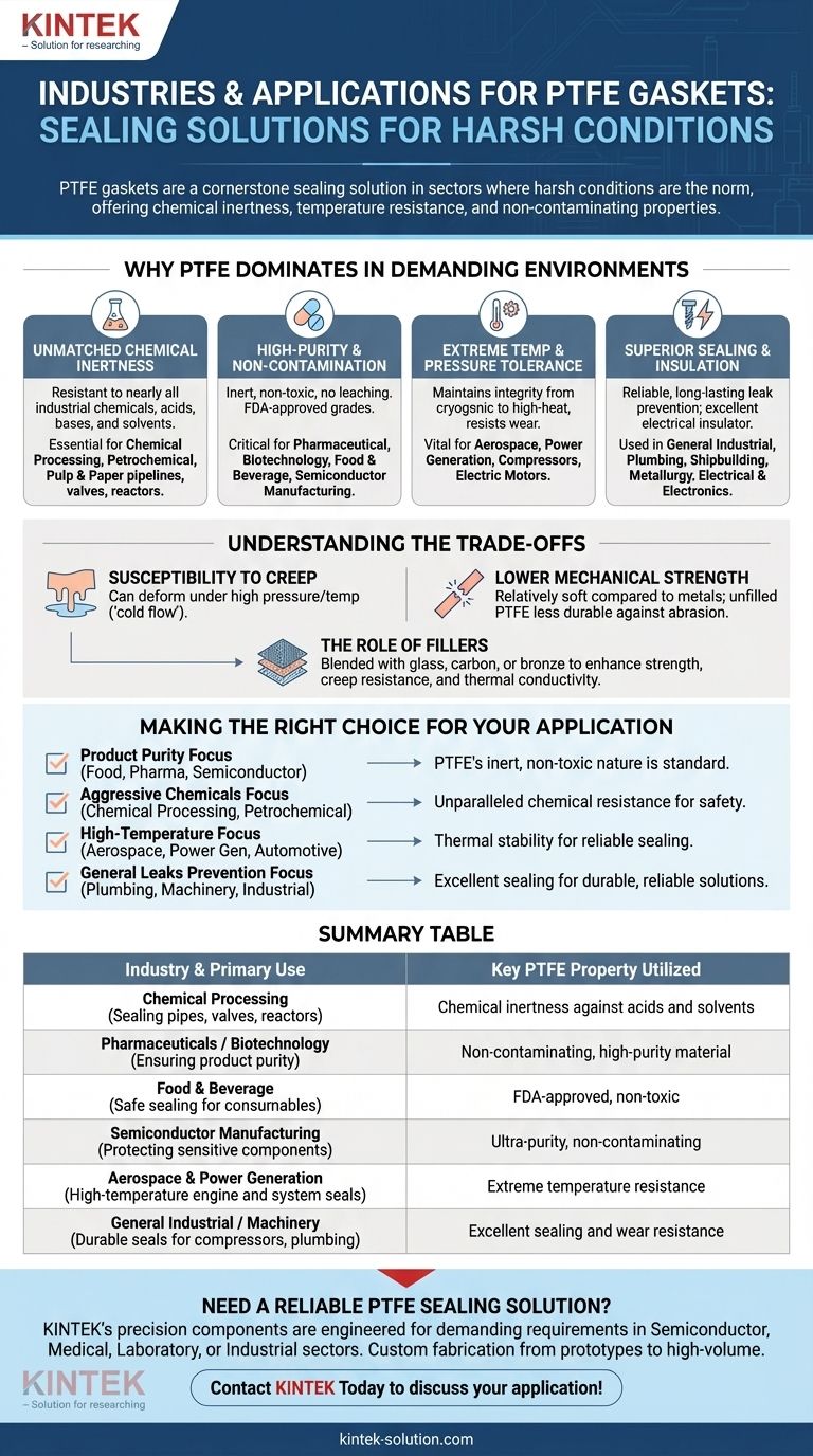 In which industries are PTFE gaskets commonly used? Essential Sealing for Harsh Environments Visual Guide
