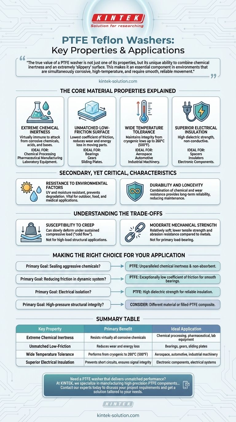 PTFE 테플론 와셔의 주요 특성은 무엇인가요? 탁월한 내화학성 및 내열성을 경험하세요 시각적 가이드