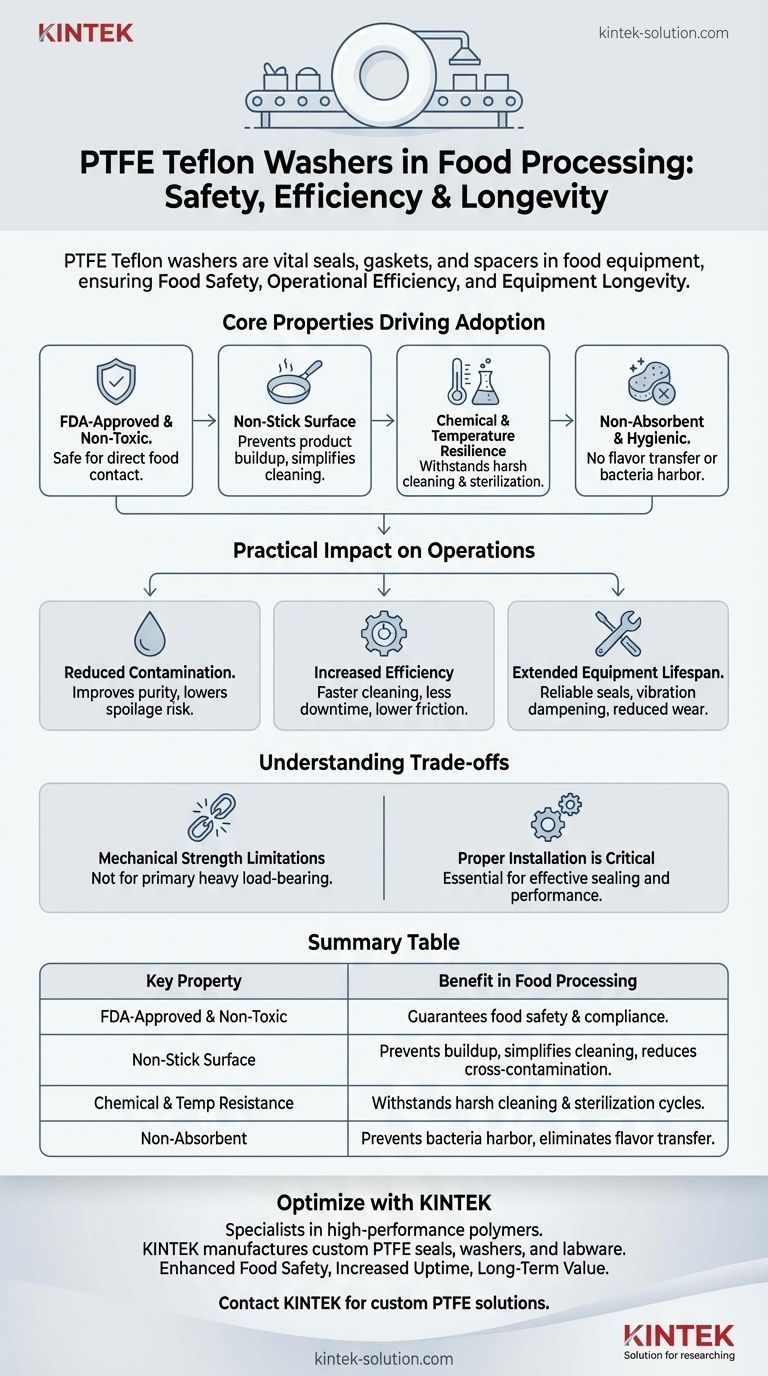 식품 가공 산업에서 PTFE 테프론 와셔는 어떻게 활용될까요? 식품 안전 및 효율성 보장 시각적 가이드