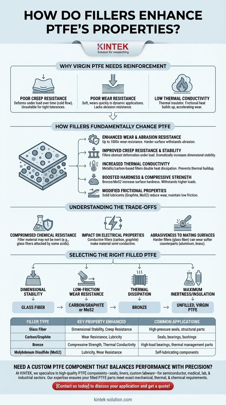 필러는 PTFE의 특성을 어떻게 향상시킬까요? 탁월한 내마모성 및 안정성 잠금 해제 시각적 가이드