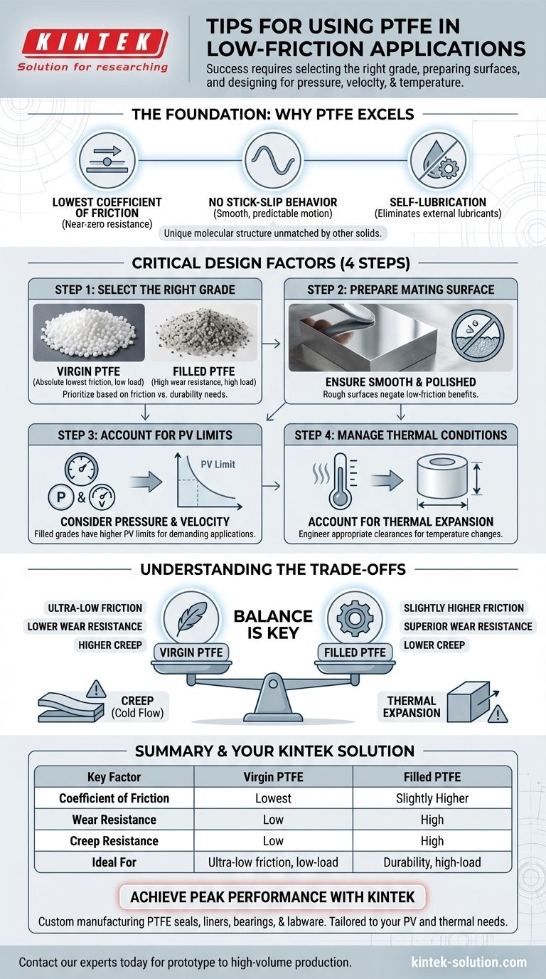 Welche Tipps gibt es für die Verwendung von PTFE in reibungsarmen Anwendungen? Leistung und Haltbarkeit optimieren Visuelle Anleitung