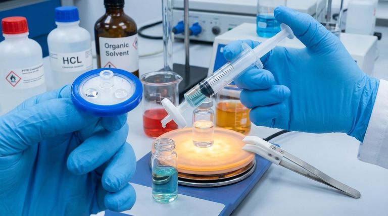 Was sind die Haupteigenschaften von PTFE-Spritzenfiltern? Entdecken Sie unübertroffene chemische Beständigkeit und Vielseitigkeit