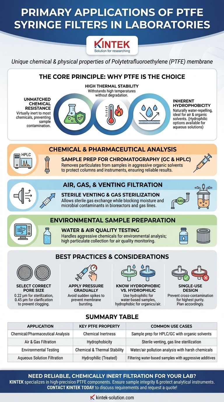 실험실에서 PTFE 주사기 필터의 주요 용도는 무엇입니까? 샘플 순도 보장 및 민감한 기기 보호 시각적 가이드