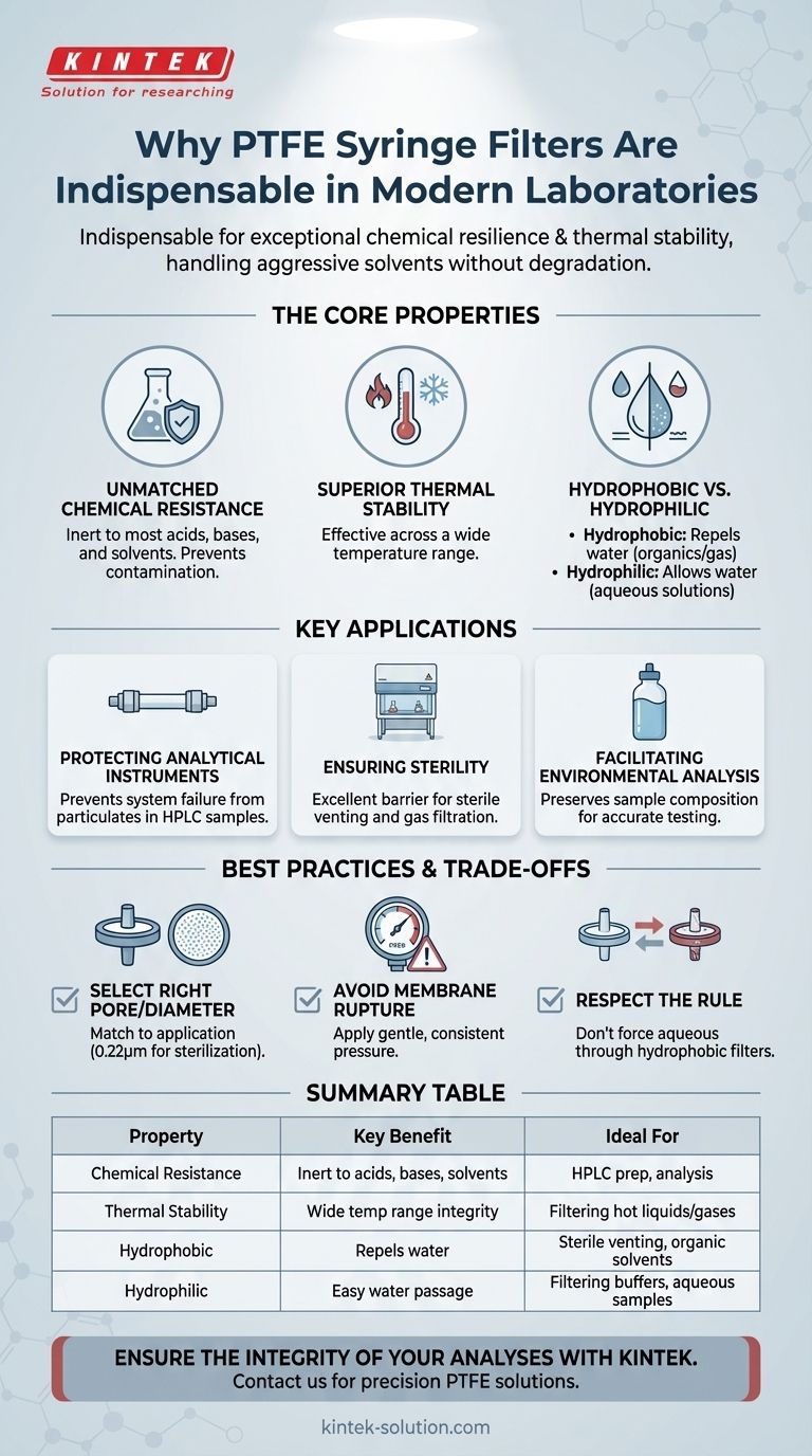 PTFE 주사기 필터가 필수적인 이유는 무엇일까요? 탁월한 내화학성과 샘플 무결성 때문입니다 시각적 가이드