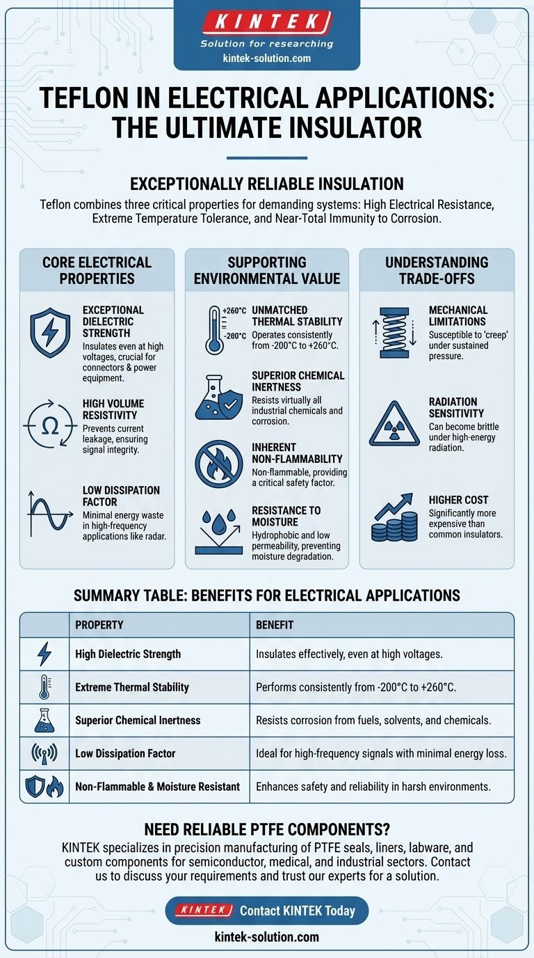 Что делает тефлон подходящим для электрических применений? Непревзойденная изоляция для экстремальных условий Визуальное руководство