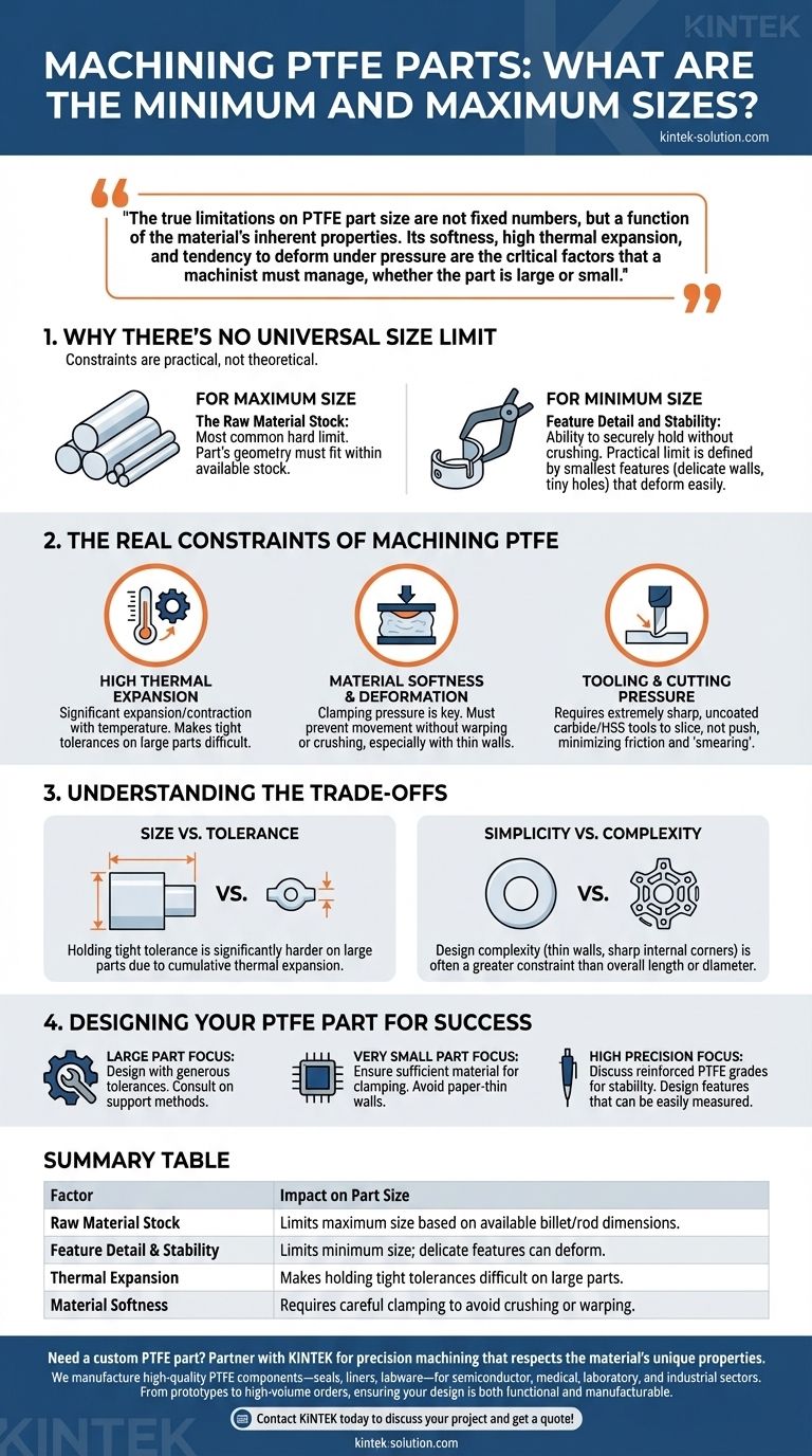 PTFE 부품 가공의 최소 및 최대 크기는 얼마입니까? 보편적인 제한 없이 성공을 위한 설계 시각적 가이드