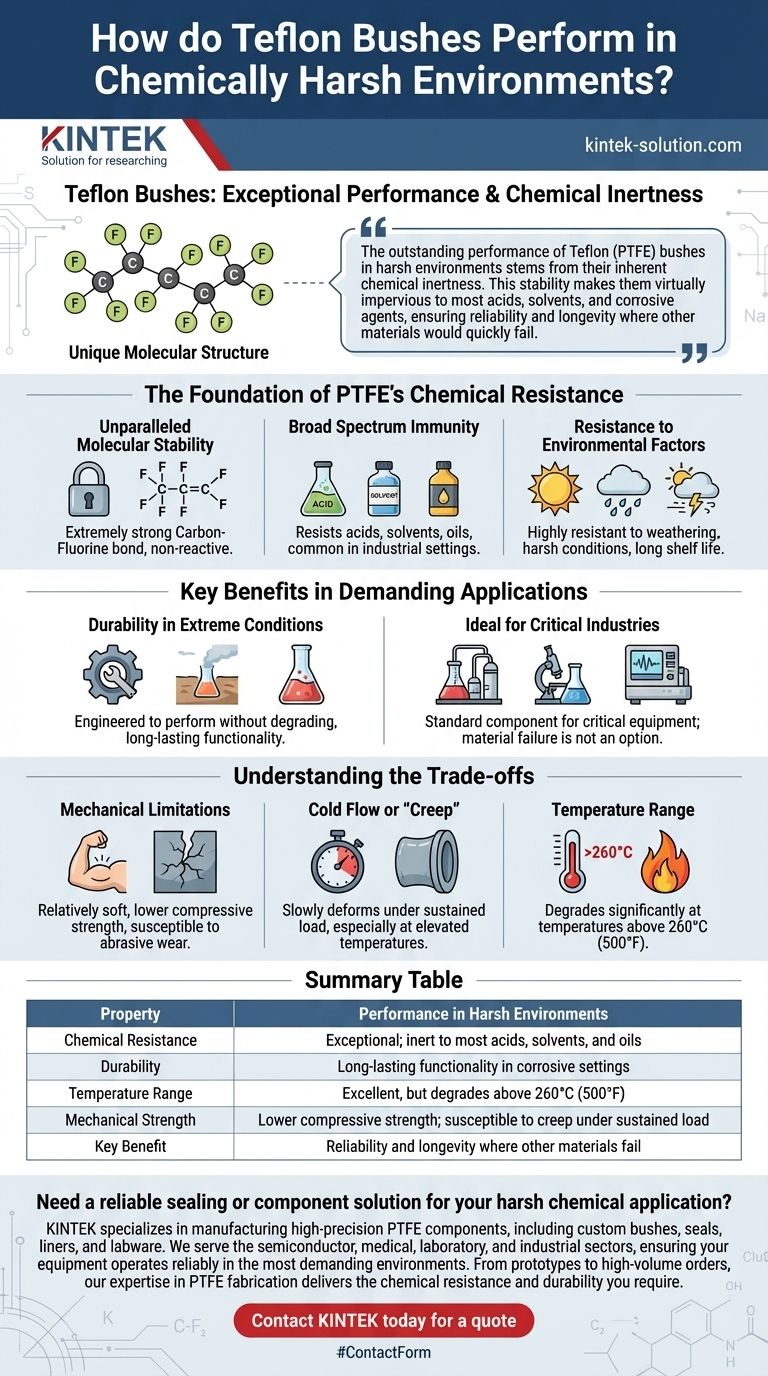 테플론 부싱은 화학적으로 가혹한 환경에서 어떻게 작동합니까? 중요한 응용 분야를 위한 탁월한 내화학성 시각적 가이드