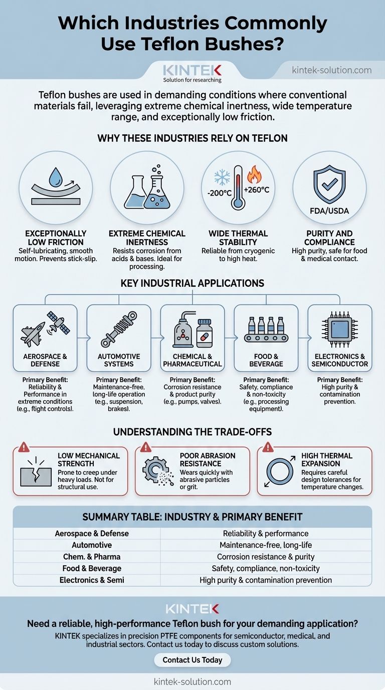 테플론 부싱은 일반적으로 어떤 산업에서 사용됩니까? 가혹한 환경에서 중요한 엔지니어링 과제를 해결하십시오 시각적 가이드