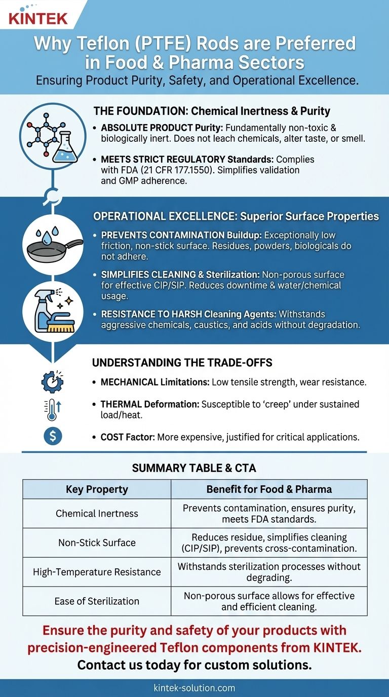 Why are Teflon rods preferred in the food and pharmaceutical sectors? Ensure Purity and Compliance Visual Guide