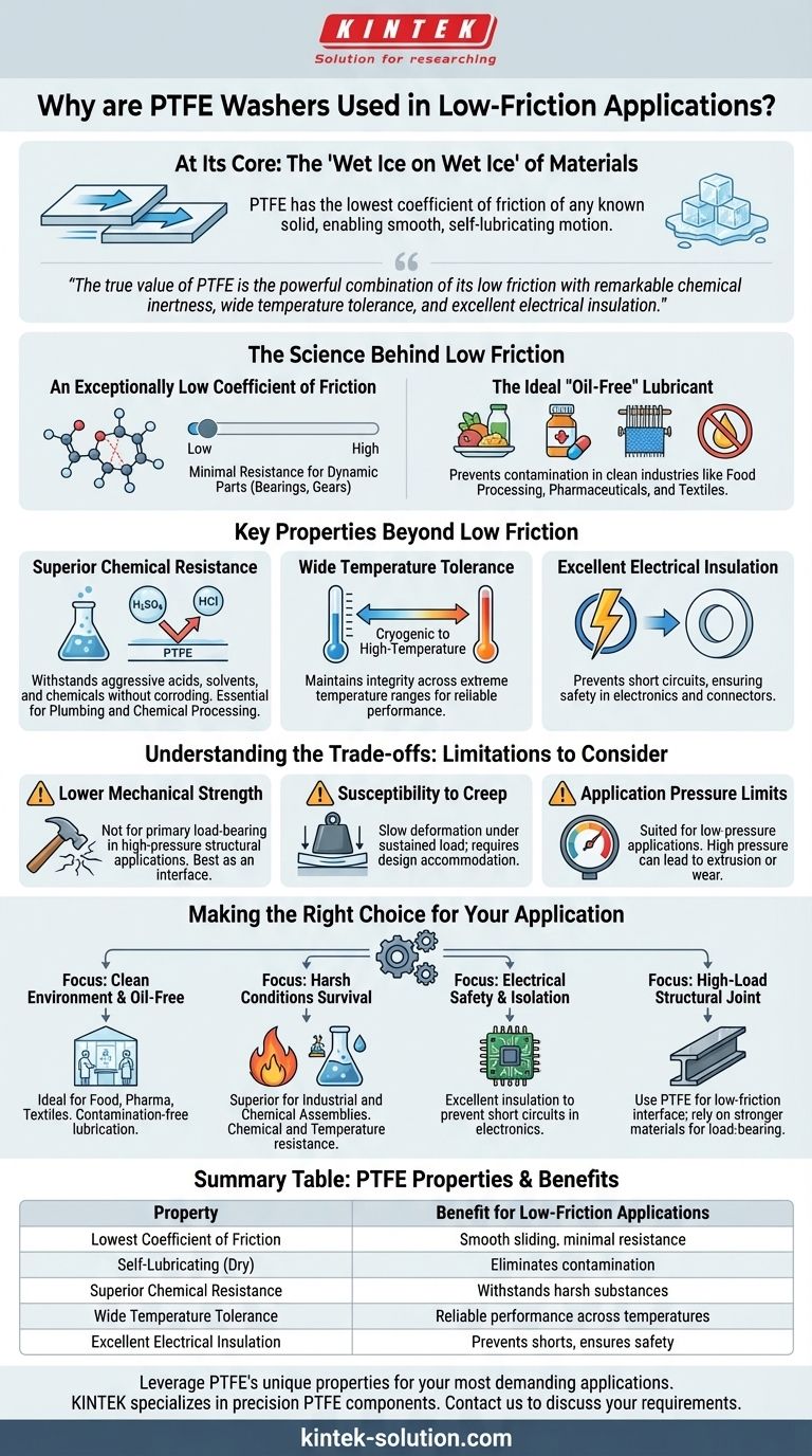 PTFE 와셔가 저마찰이 필요한 응용 분야에 사용되는 이유는 무엇입니까? KINTEK으로 탁월한 성능을 경험하세요 시각적 가이드