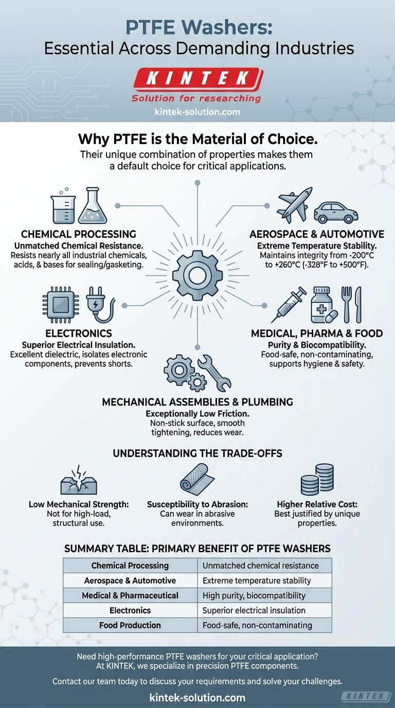 PTFE 와셔는 어떤 산업에서 일반적으로 사용됩니까? 항공우주, 의료 및 화학 처리 산업에 필수적입니다. 시각적 가이드