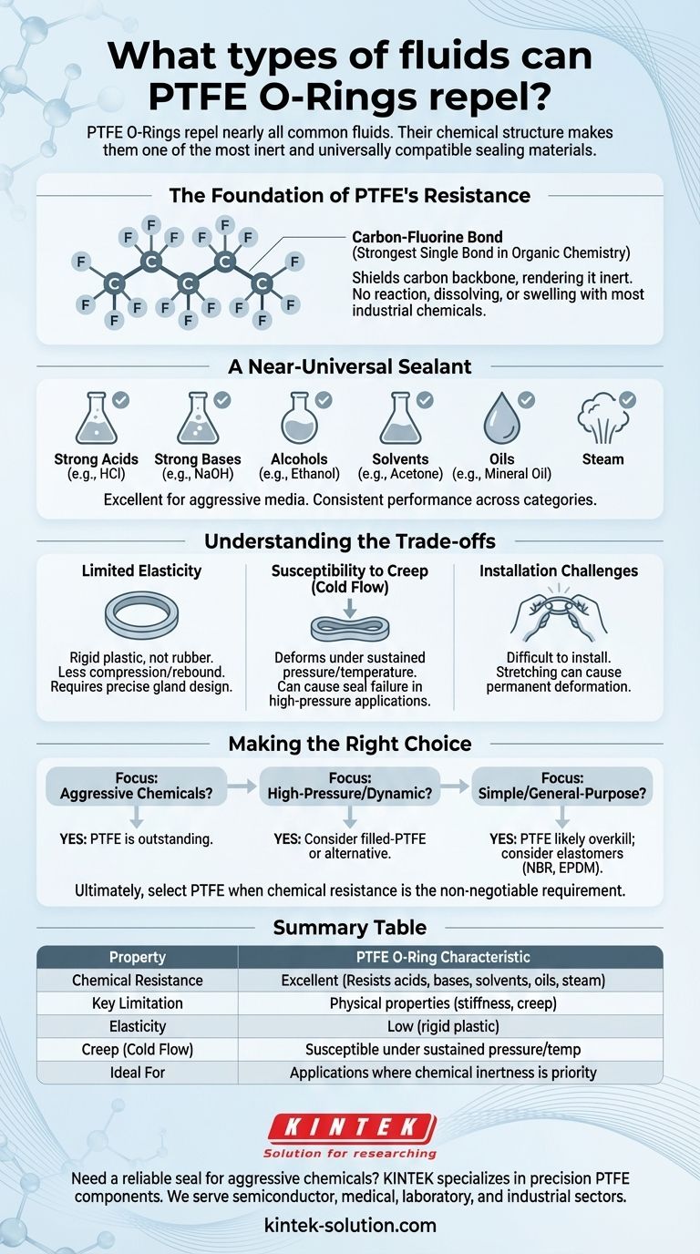 What types of fluids can PTFE O-Rings repel? The Ultimate Guide to Chemical Resistance Visual Guide