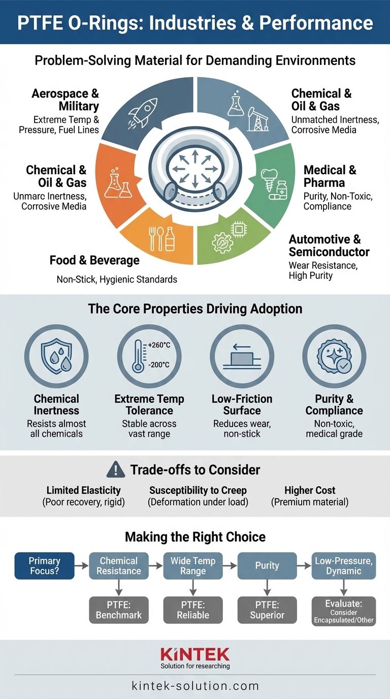 في أي الصناعات تُستخدم حلقات PTFE O-Rings بشكل شائع؟ حل تحديات الختم القصوى دليل مرئي