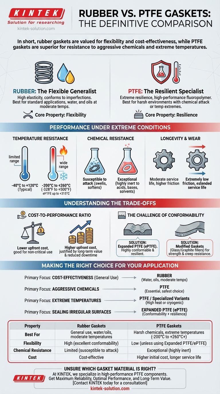 고무 개스킷과 PTFE 개스킷을 비교하면? 귀하의 응용 분야에 적합한 씰을 선택하십시오 시각적 가이드