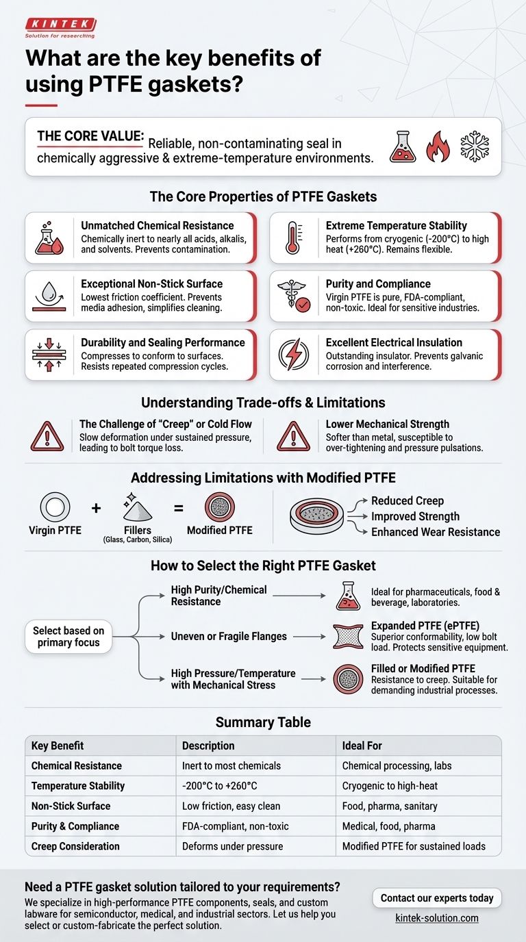 PTFE 개스킷 사용의 주요 이점은 무엇입니까? 탁월한 화학 및 온도 저항성 달성 시각적 가이드