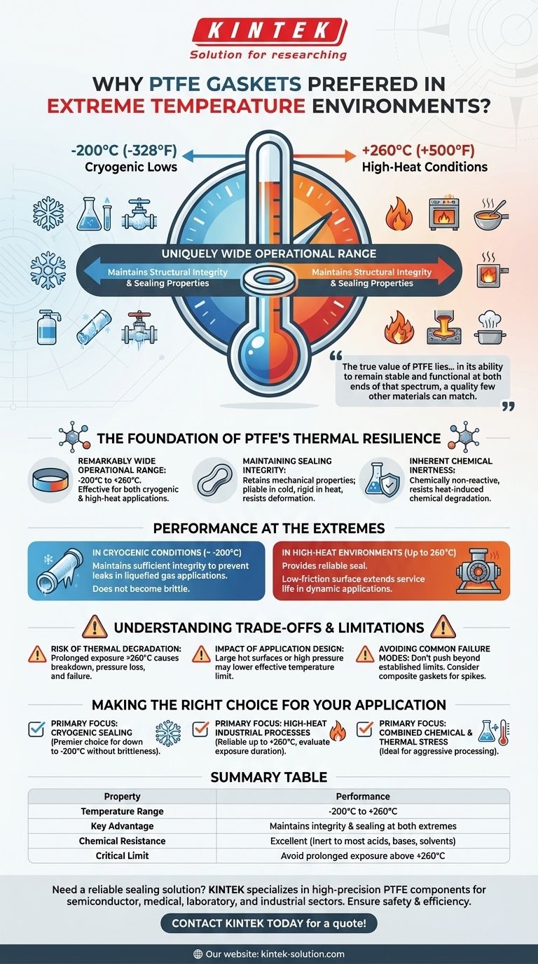PTFE 개스킷이 극한 온도 환경에서 선호되는 이유는 무엇입니까? -200°C에서 +260°C까지 안정적인 밀봉을 구현하세요 시각적 가이드