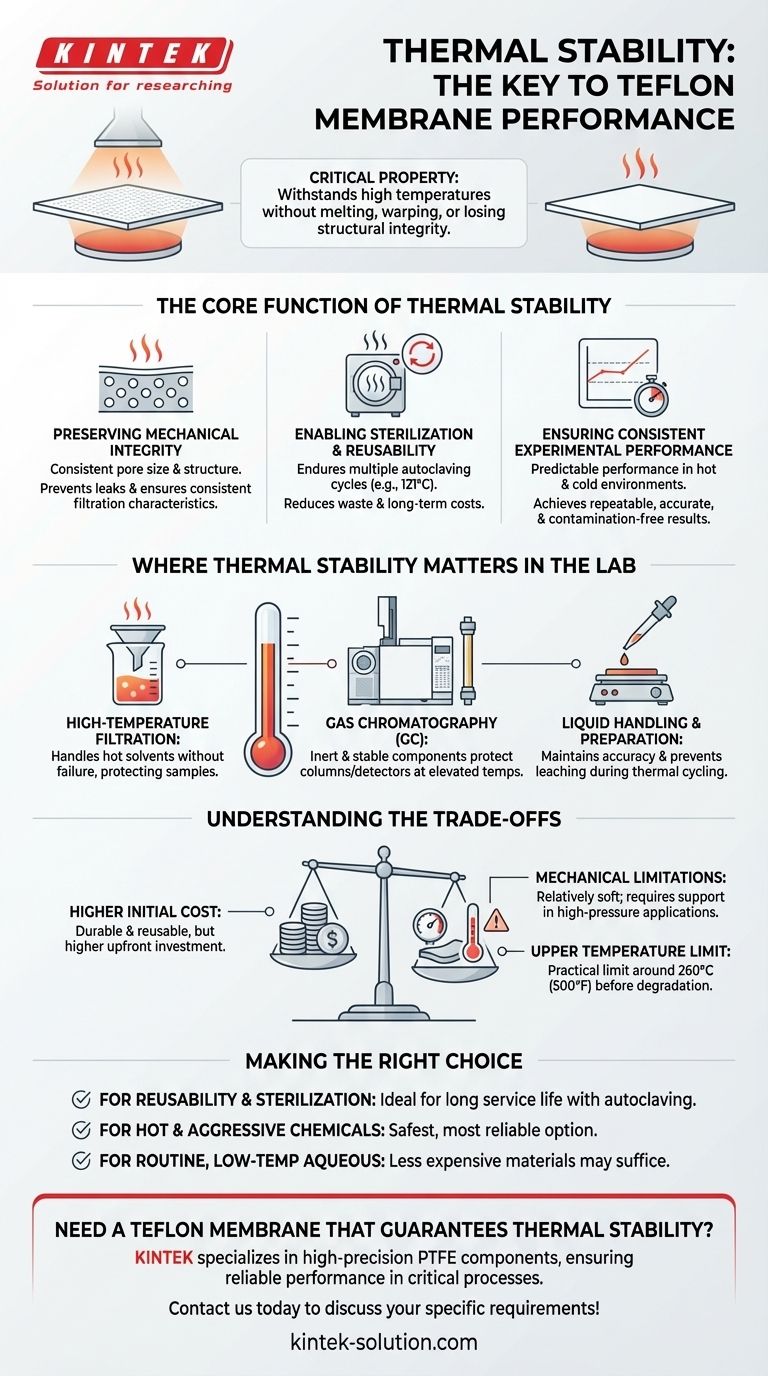 테플론 멤브레인 사용에 있어 열 안정성은 어떤 역할을 할까요? 고온 실험실 애플리케이션에서 안정적인 성능 보장 시각적 가이드