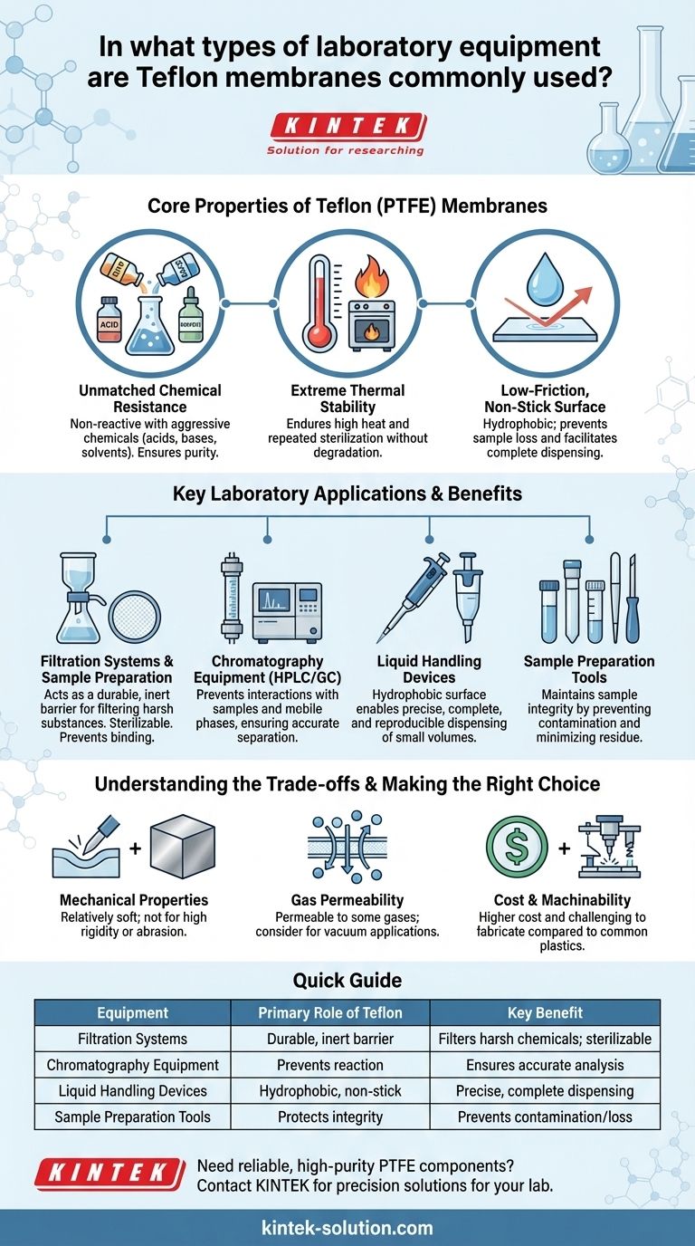 어떤 종류의 실험실 장비에 테플론 멤브레인이 일반적으로 사용됩니까? 까다로운 응용 분야에서 순도 보장 시각적 가이드