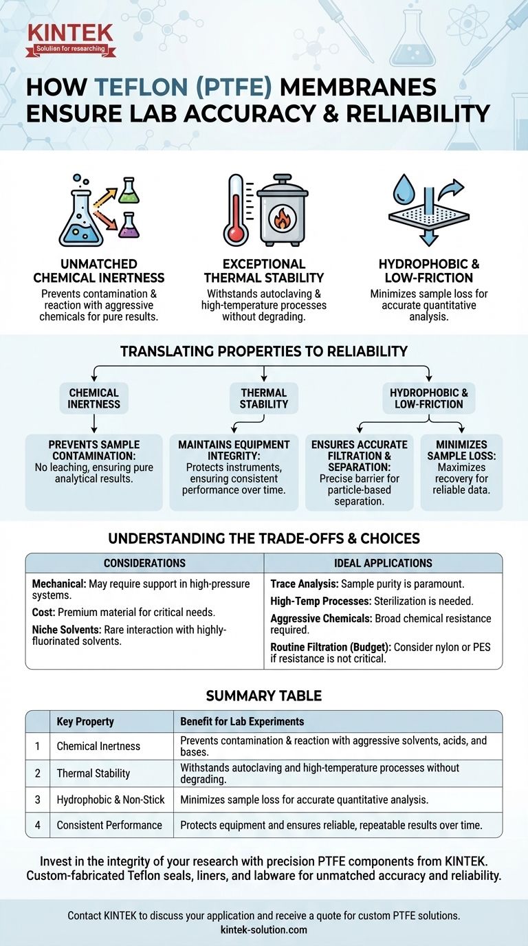 테플론 멤브레인은 실험실 실험의 정확성과 신뢰성에 어떻게 기여합니까? 순도와 정밀도를 보장합니다. 시각적 가이드