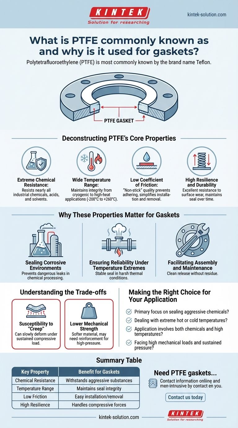 PTFE는 일반적으로 무엇으로 알려져 있으며 개스킷에 사용되는 이유는 무엇입니까? | Superior Sealing Solutions 시각적 가이드