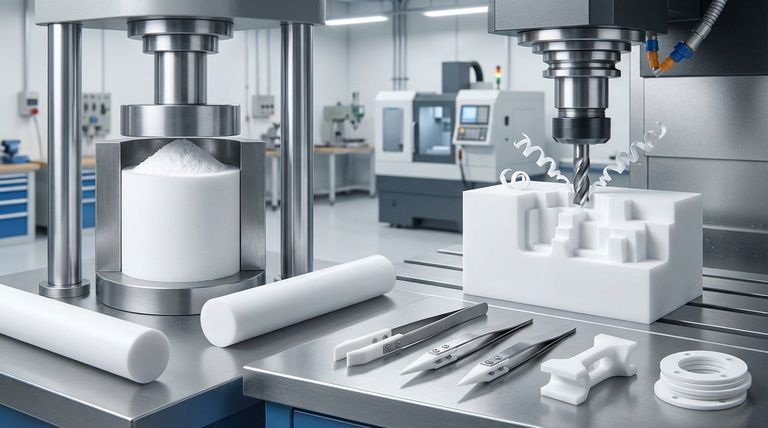 Wie kann Teflon (PTFE) zu Teilen verarbeitet werden? Ein Leitfaden zum Formpressen & CNC-Bearbeiten