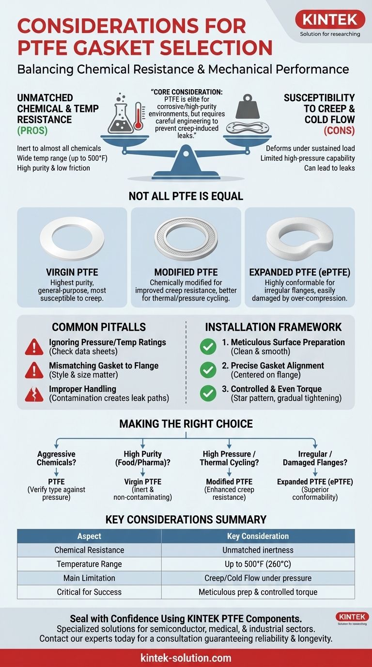 在决定使用PTFE垫片时应考虑哪些因素？平衡耐化学性与机械限制 图解指南