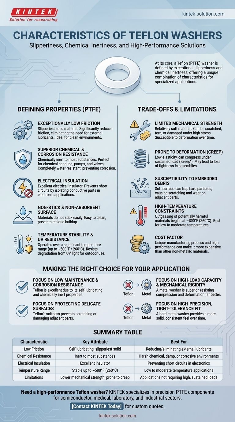 테프론 와셔의 특징은 무엇인가요? 탁월한 미끄러움 및 내화학성을 경험하세요 시각적 가이드