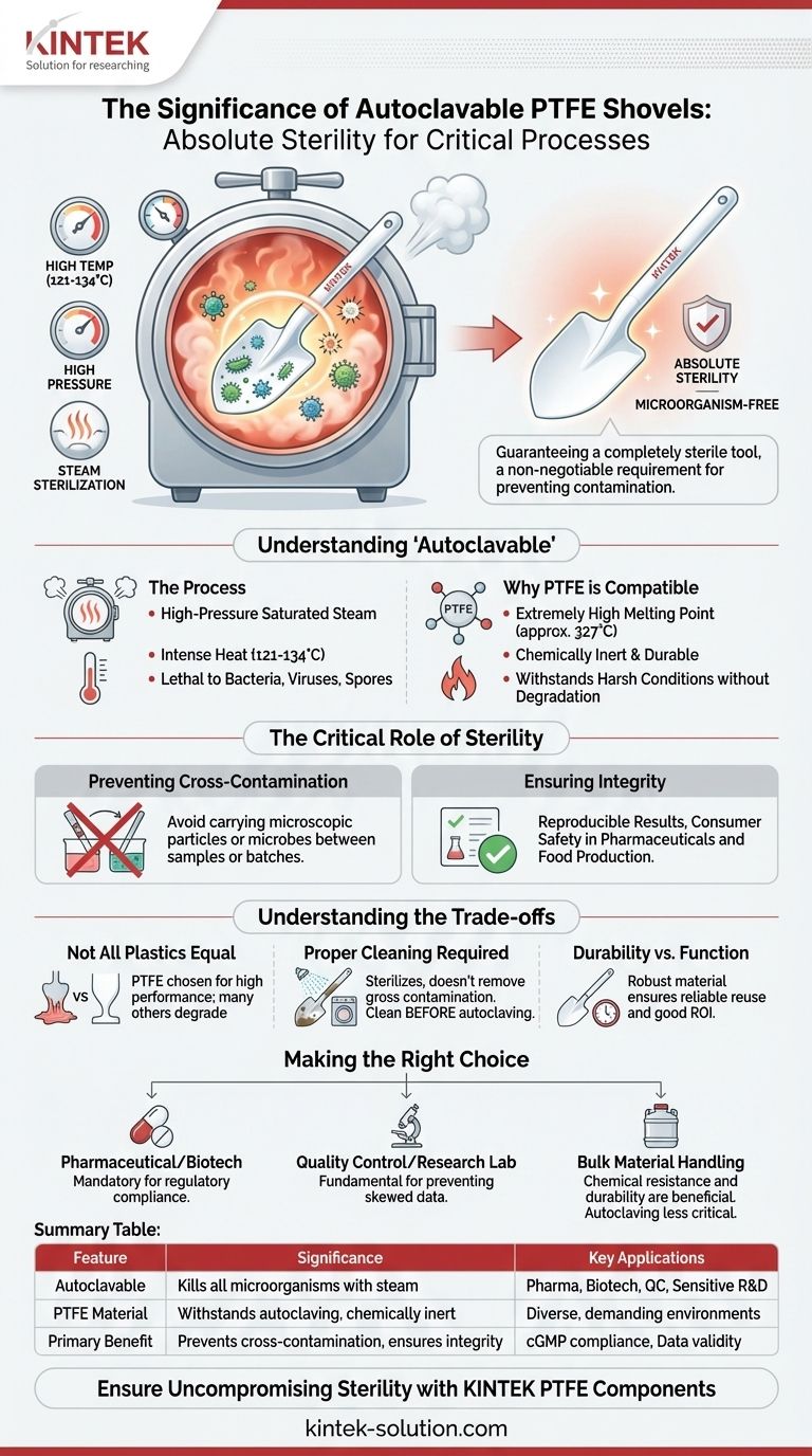 Qual è il significato che le palette in PTFE siano sterilizzabili in autoclave? Guida Visiva