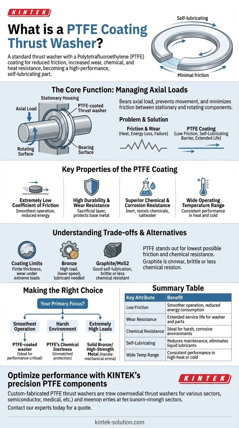 PTFE 코팅 스러스트 와셔란 무엇인가요? 저마찰, 고성능 축 방향 하중 관리 달성 시각적 가이드
