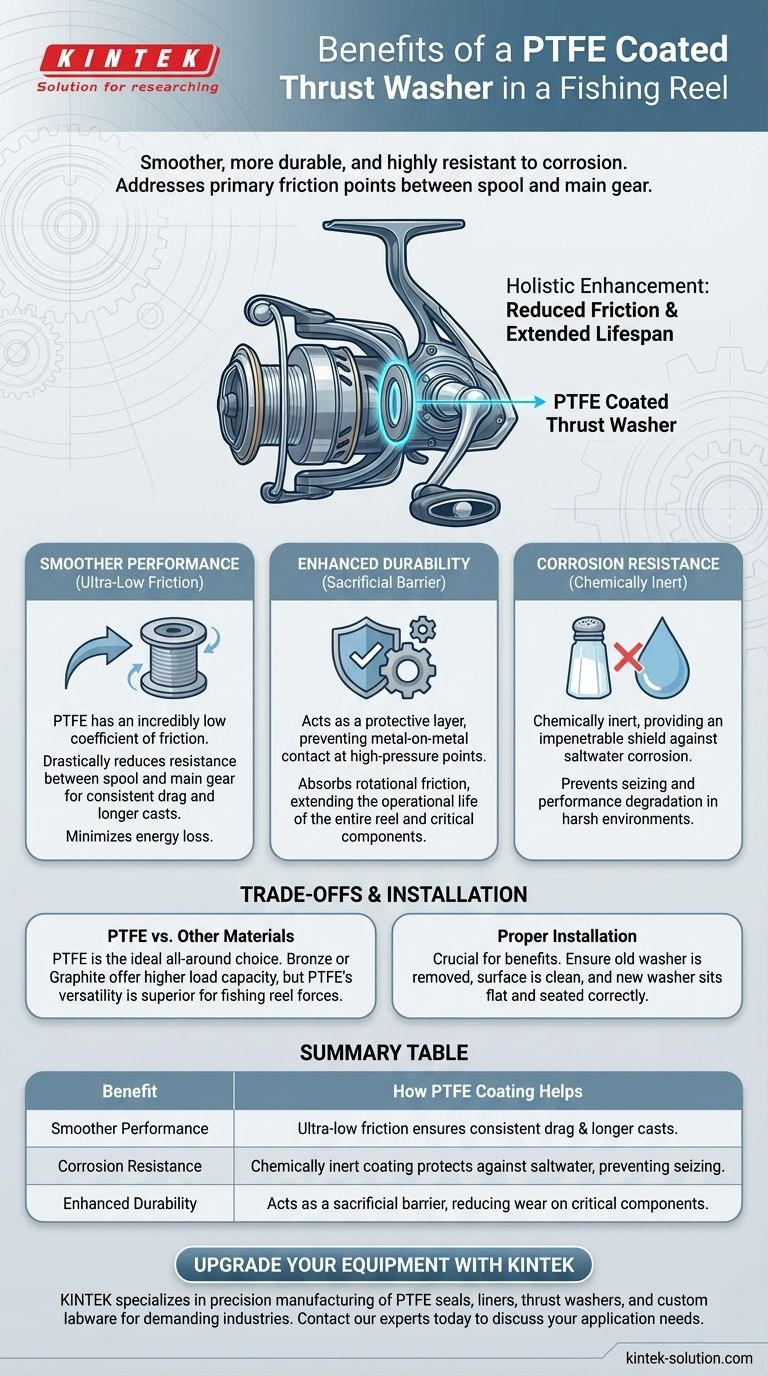 낚시 릴에 PTFE 코팅 스러스트 와셔를 사용하면 어떤 이점이 있나요? 더 부드러운 드래그, 더 긴 릴 수명 시각적 가이드