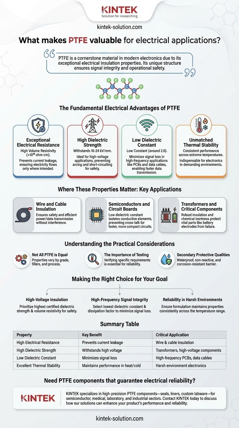 Что делает ПТФЭ ценным для электрических применений? Открытие превосходной изоляции и целостности сигнала Визуальное руководство