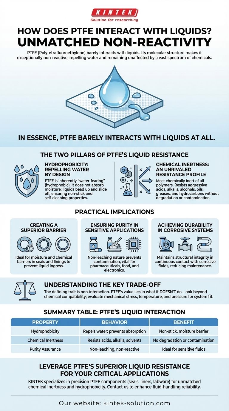 Wie interagiert PTFE mit Wasser und anderen Flüssigkeiten? Unübertroffene hydrophobe und chemisch inerte Eigenschaften Visuelle Anleitung