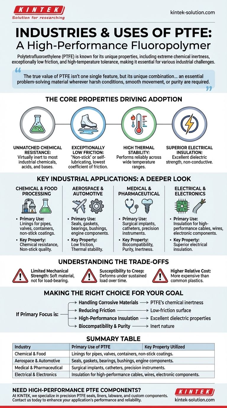 Quali settori utilizzano comunemente il PTFE e per quali scopi? Sblocca le sue proprietà uniche Guida Visiva