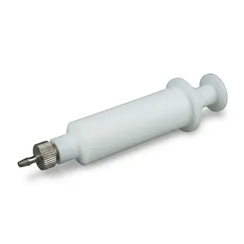Jeringuilla de PTFE de 50 ml resistente a altas temperaturas y productos químicos, inyector de Teflon personalizado con sellado roscado para análisis de trazas