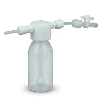 Unidad Personalizada de Lavado de Gases con Botella de Lavado de Gases de PFA de Alta Pureza, Bola de Burbujeo de PTFE y Vaso de Absorción para Análisis de Trazas