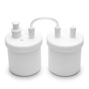 Botella de absorción de PTFE personalizada con camisa de condensación resistente a la corrosión, bajo fondo y alta pureza